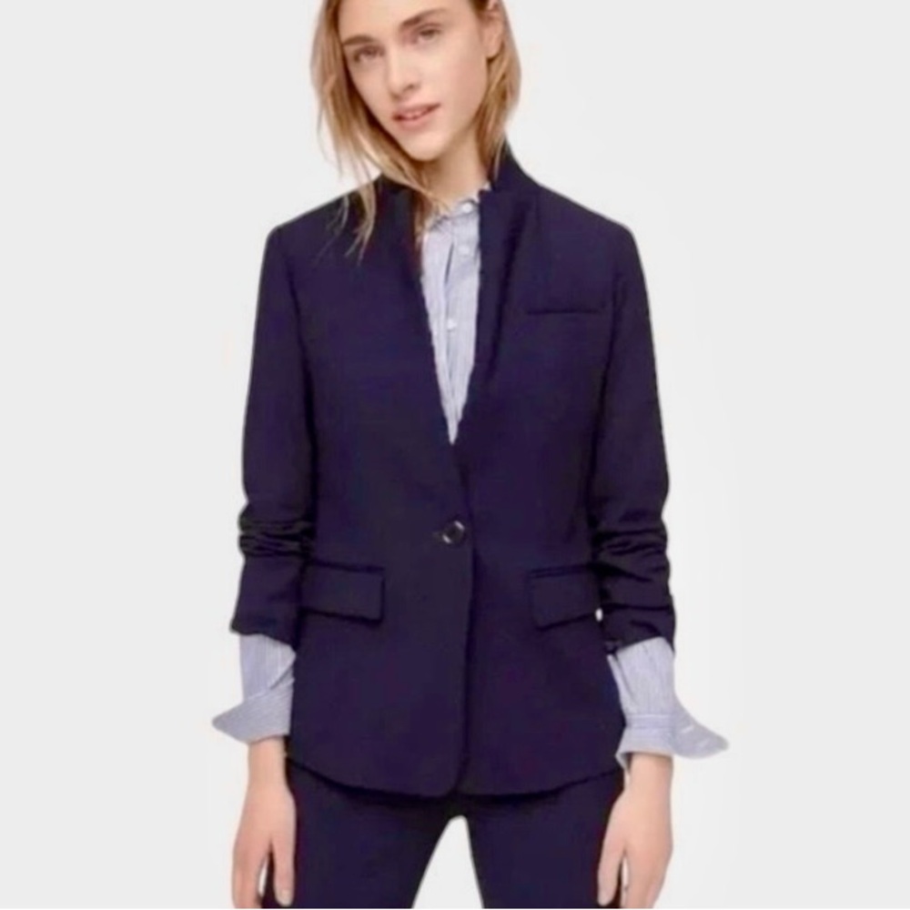 J. Crew 100% Linen Navy Blue Regent Blazer